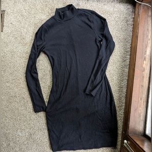 OLD NAVY xs long sleeve ribbed black mock neck dress